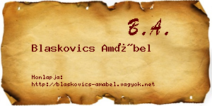 Blaskovics Amábel névjegykártya